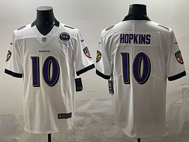 Men 2025 Nike Baltimore Ravens #10 Hopkins White Limited NFL Jersey style 03->baltimore ravens->NFL Jersey